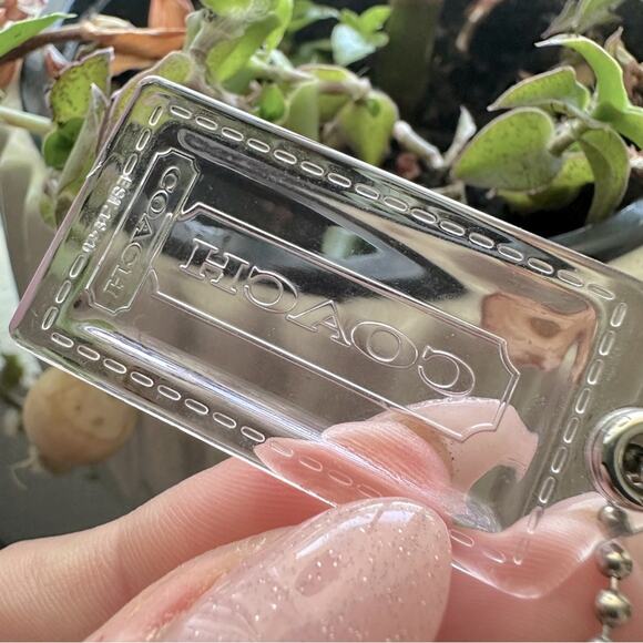 COACH Est. 1941 Small Transparent Replacement Hang Tag Keychain w/ Silver Chain - Picture 4 of 4